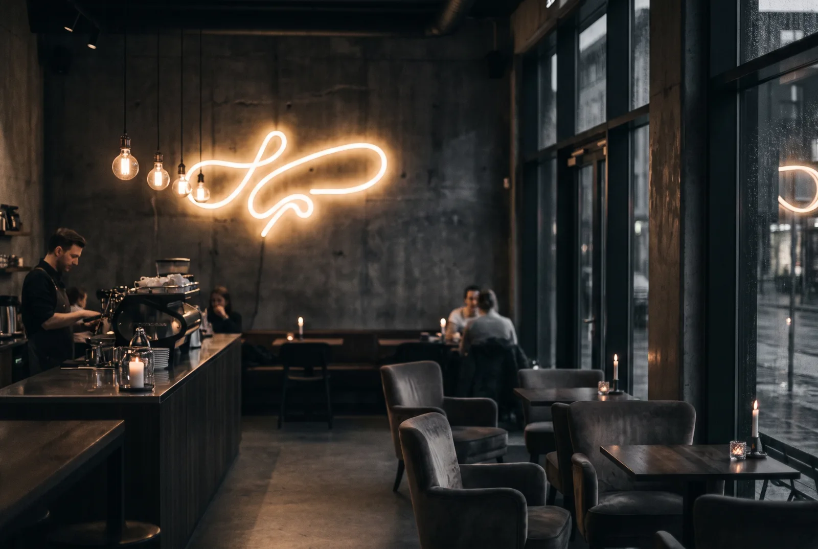 Kafe iç mekan tabelası